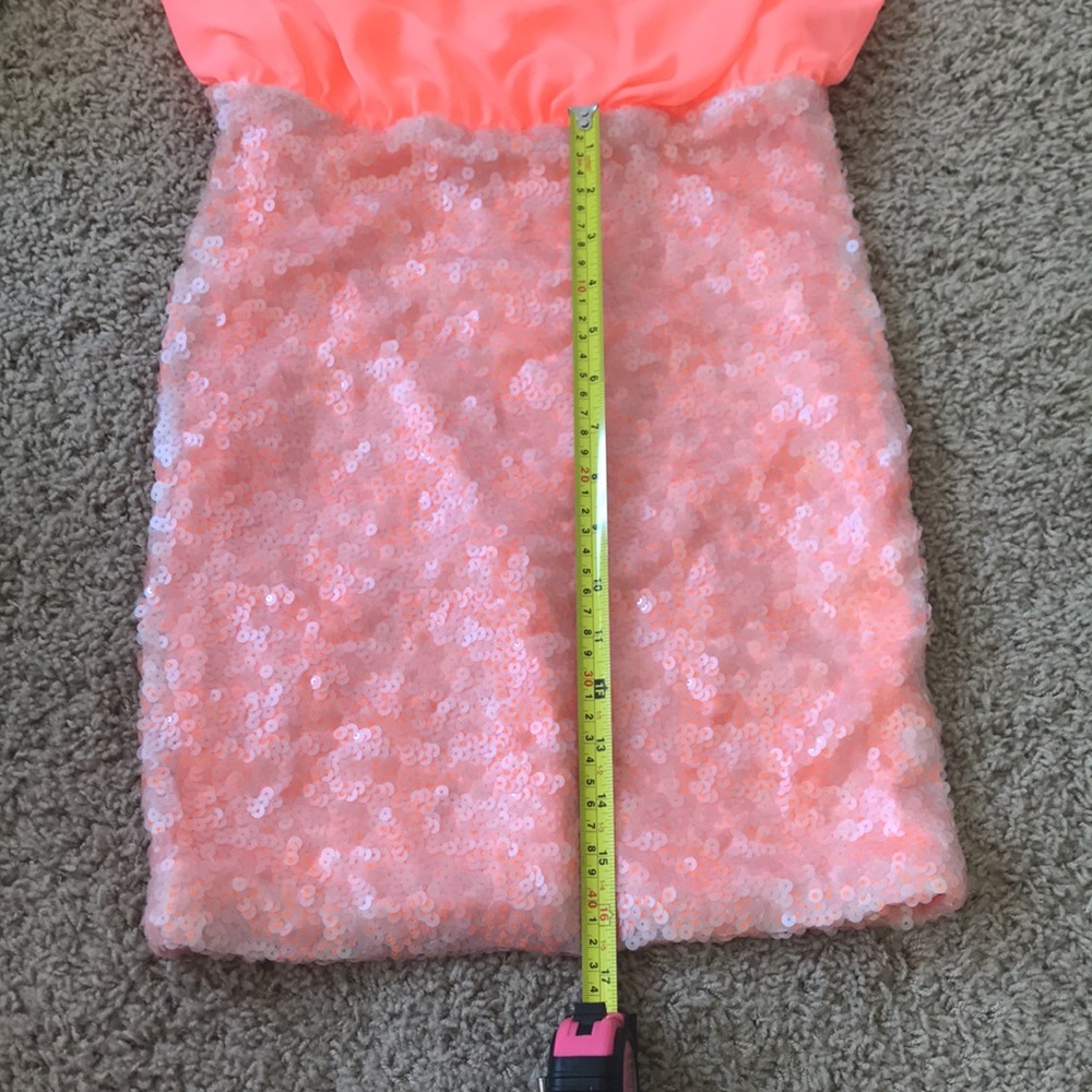 ASOS Spaghetti Strap Neon Semi-Formal Sequin Dress Women’s Size 4 - Picture 10 of 10